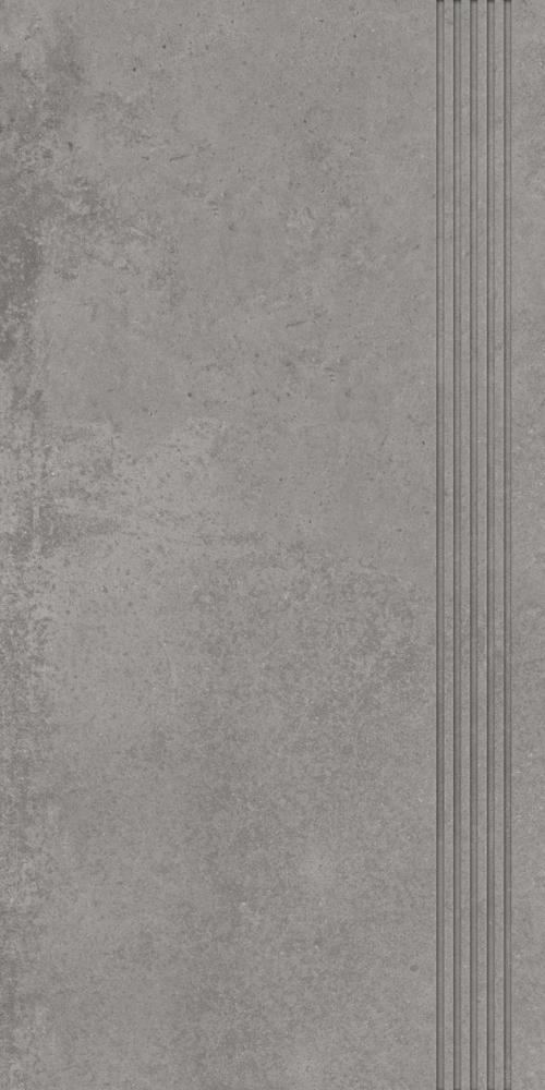 Downtown Grey Stopnica Rekt. Mat. Z Ryflami 30X60
