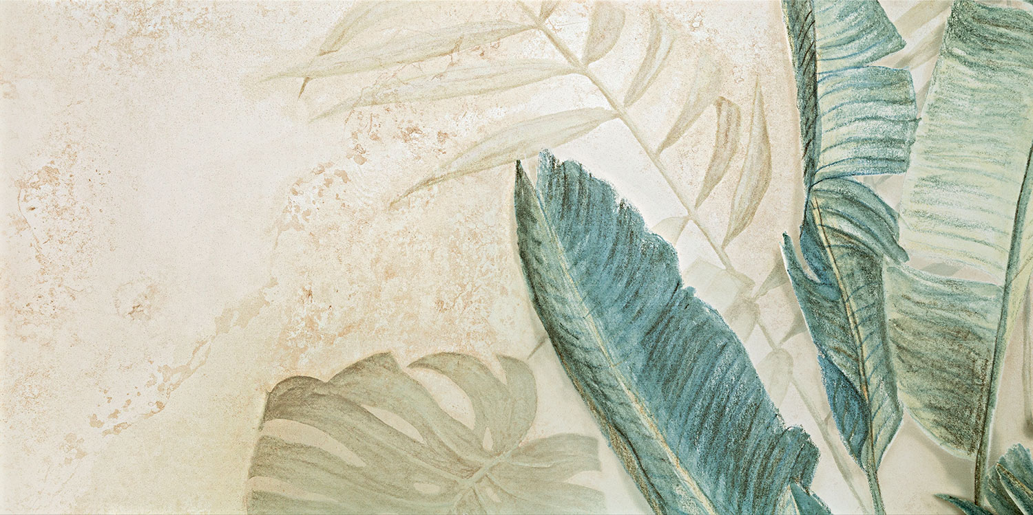 Alabaster Shine Leaves A Obraz Gresowy Element 3 59,8X119,8