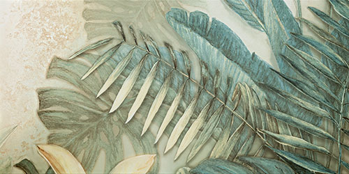 Alabaster Shine Leaves A Obraz Gresowy Element 2 59,8X119,8